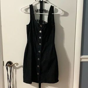 Little black jean button up dress